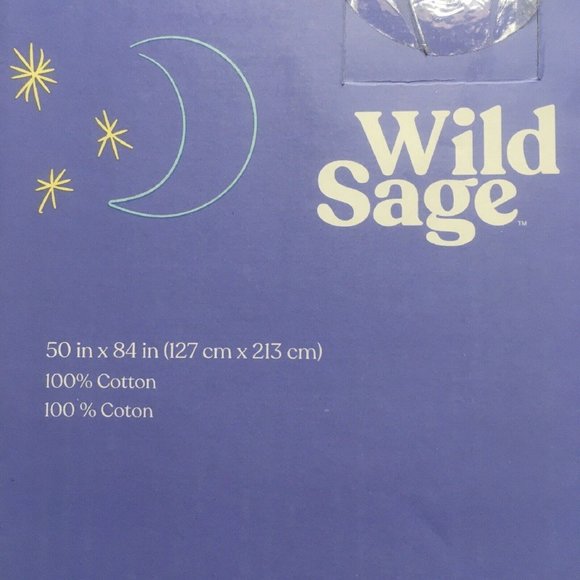 new NAVY Wild Sage Julianna Floral 100% Cotton Back Tab Window Curtain 84"Lx50"W - Picture 13 of 13